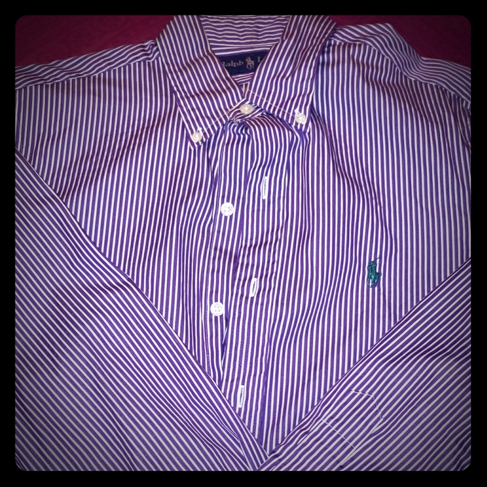 Mens Ralph Lauren Pin Stripe Dress Shirt